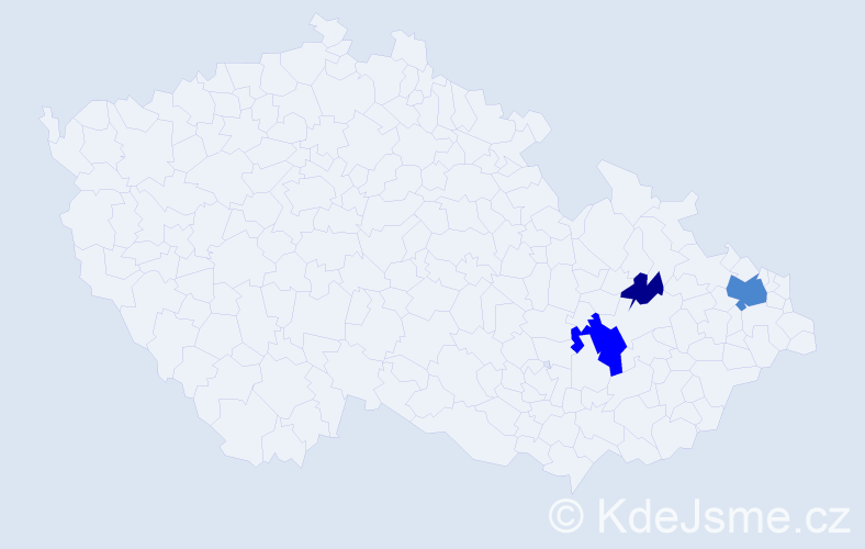 Příjmení: 'Wisnerová', počet výskytů 6 v celé ČR