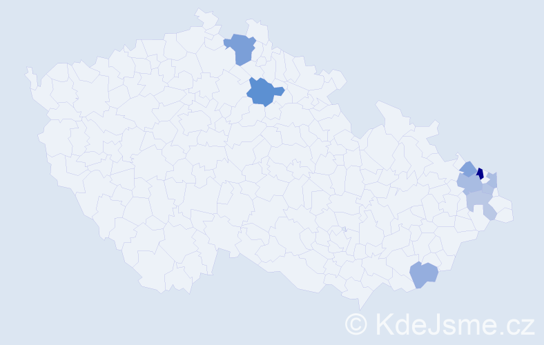 Příjmení: 'Kundriková', počet výskytů 16 v celé ČR