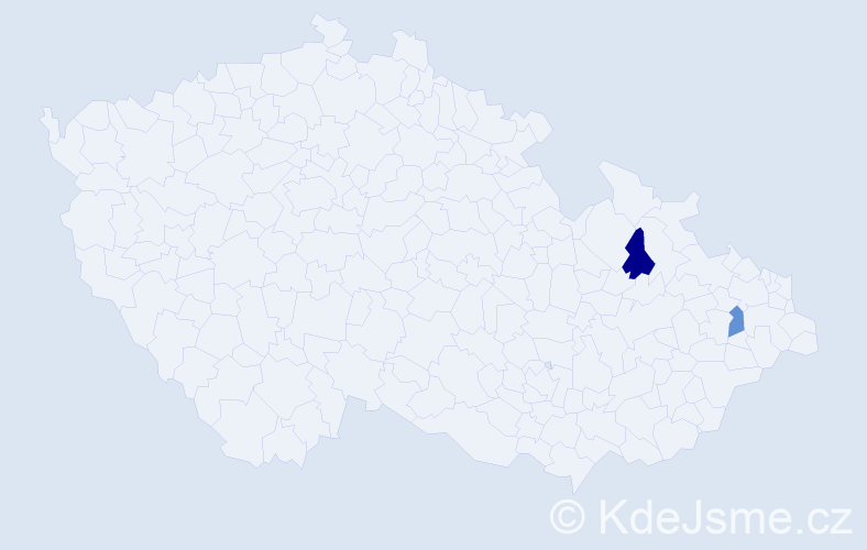 Příjmení: 'Kričko', počet výskytů 2 v celé ČR