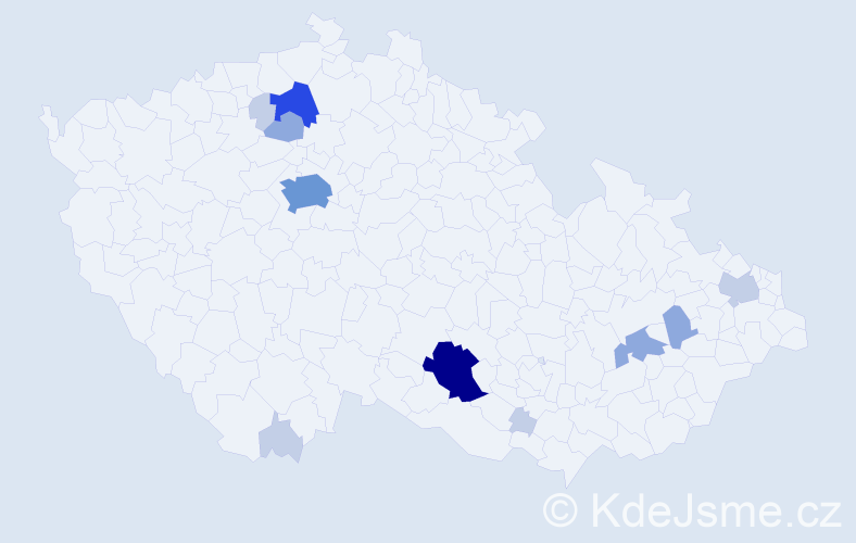 Příjmení: 'Loupal', počet výskytů 32 v celé ČR