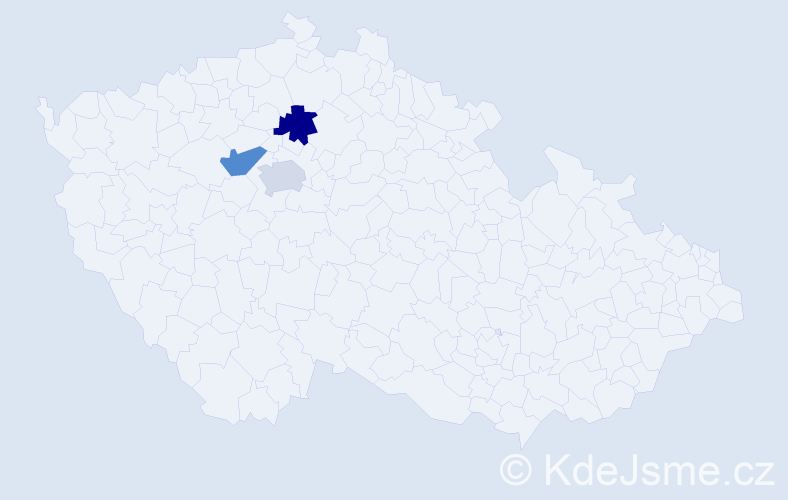 Příjmení: 'Rajtáková', počet výskytů 3 v celé ČR