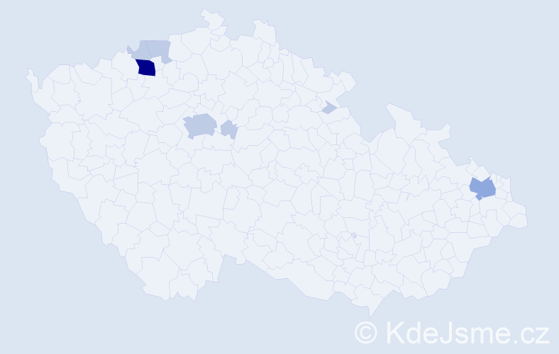 Příjmení: 'Pánov', počet výskytů 17 v celé ČR