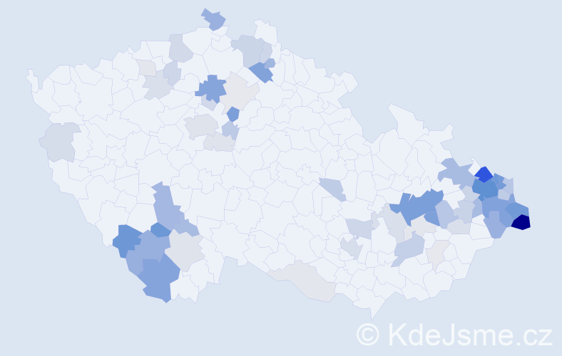 Příjmení: 'Lachová', počet výskytů 224 v celé ČR