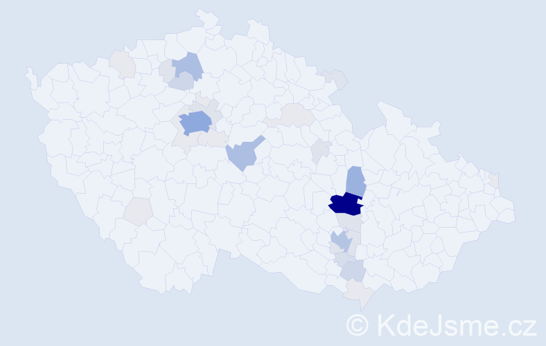 Příjmení: 'Bohatec', počet výskytů 133 v celé ČR
