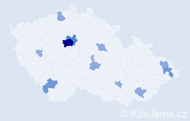 Příjmení: 'Barczi', počet výskytů 20 v celé ČR