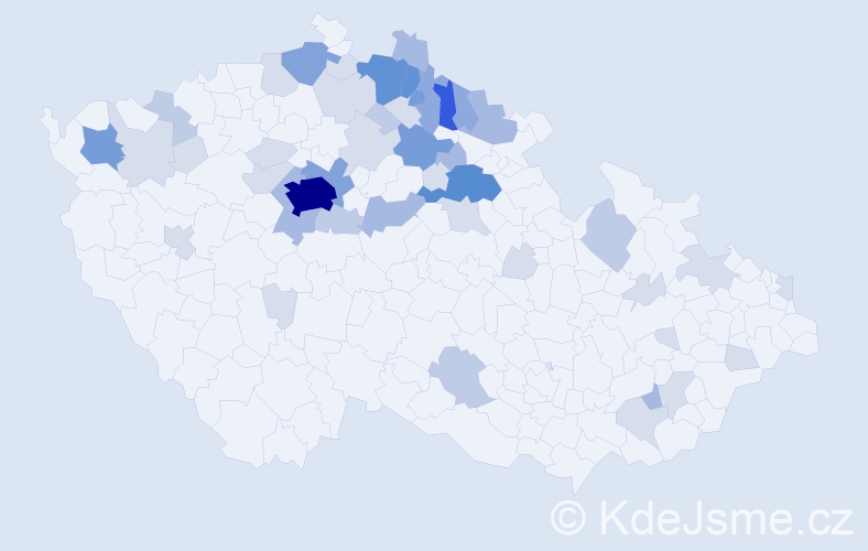 Příjmení: 'Machačková', počet výskytů 146 v celé ČR