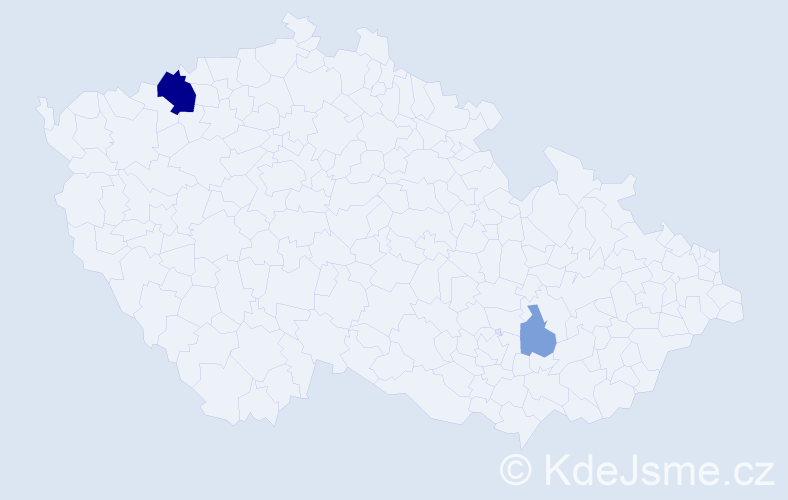 Příjmení: 'Nudčenková', počet výskytů 6 v celé ČR