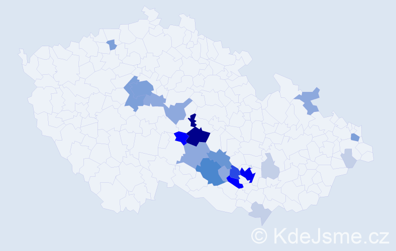 Příjmení: 'Křípal', počet výskytů 77 v celé ČR