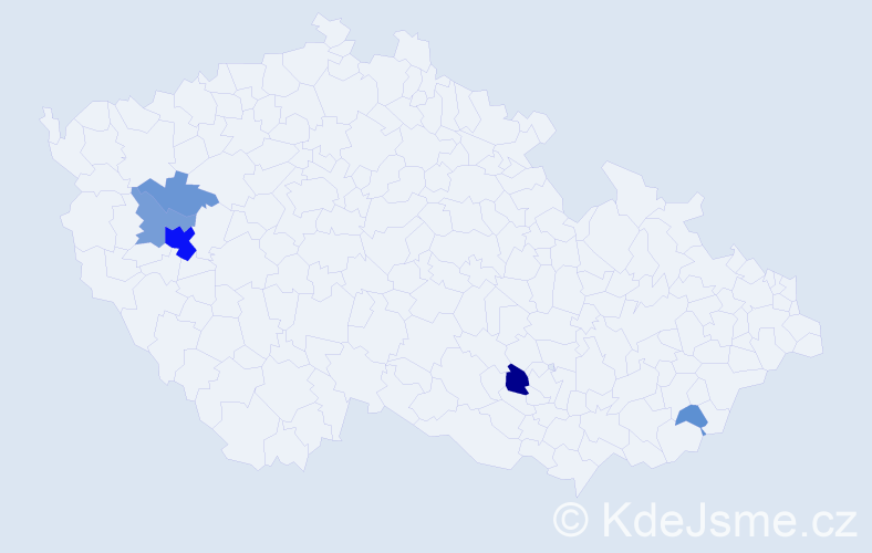Příjmení: 'Zvikl', počet výskytů 19 v celé ČR