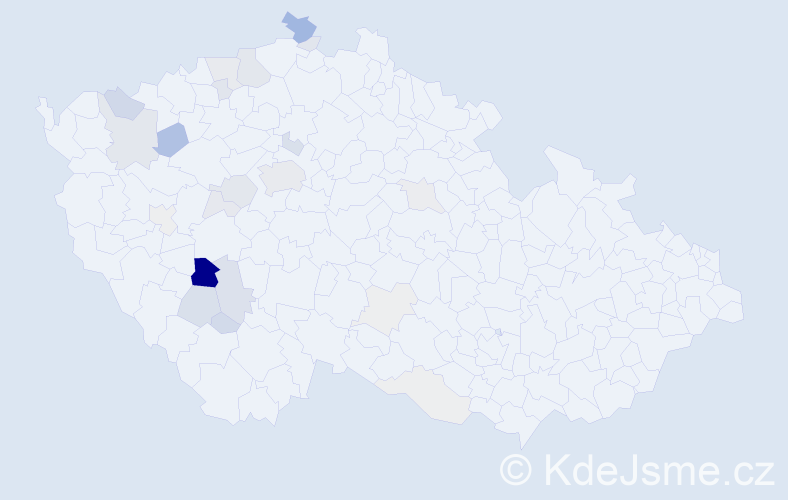 Příjmení: 'Vohryzková', počet výskytů 77 v celé ČR