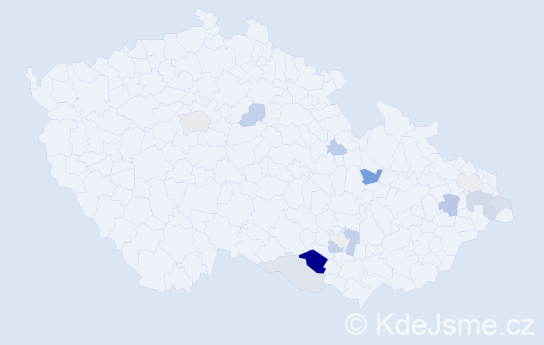 Příjmení: 'Konradová', počet výskytů 26 v celé ČR