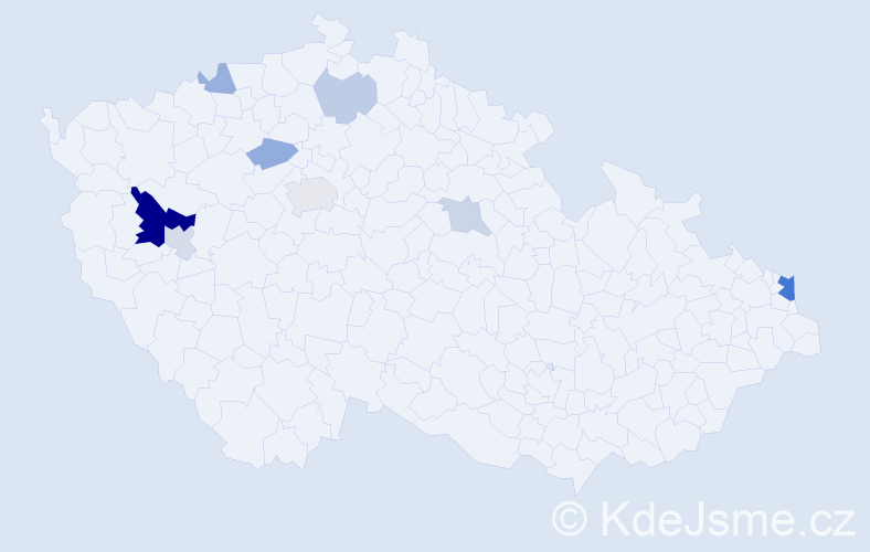 Příjmení: 'Banert', počet výskytů 19 v celé ČR