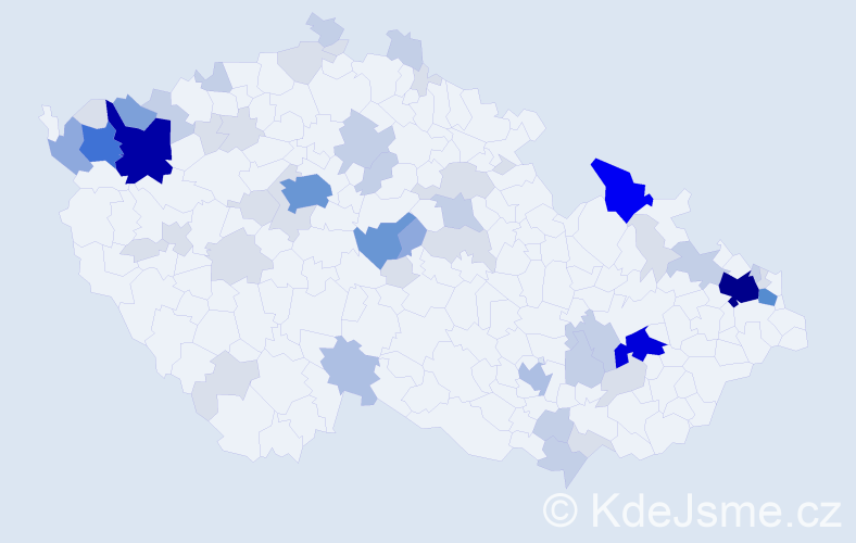 Příjmení: 'Goga', počet výskytů 184 v celé ČR