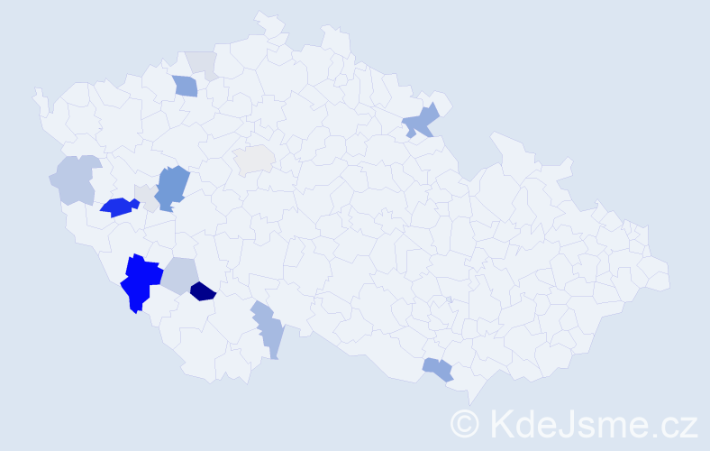 Příjmení: 'Dach', počet výskytů 31 v celé ČR