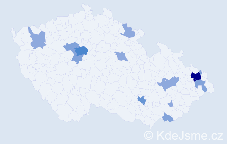 Příjmení: 'Babjak', počet výskytů 30 v celé ČR