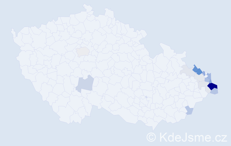 Příjmení: 'Bielanová', počet výskytů 52 v celé ČR