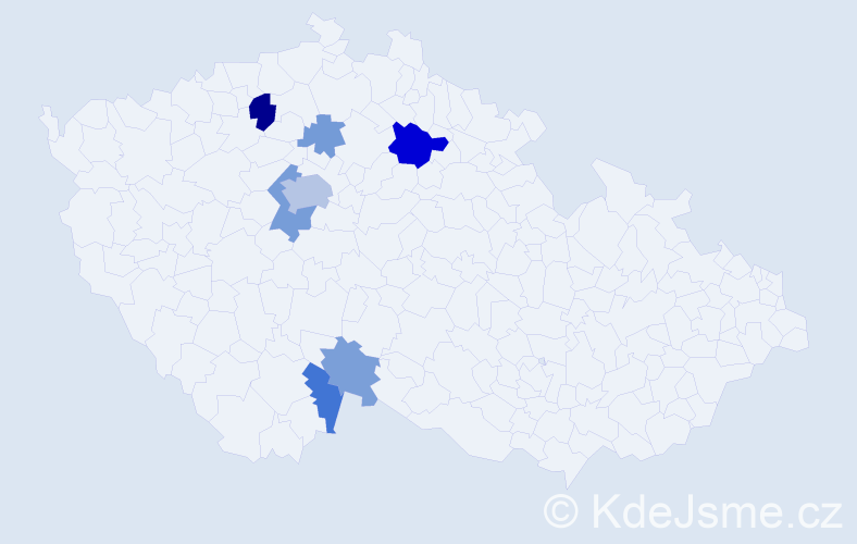 Příjmení: 'Kriso', počet výskytů 16 v celé ČR