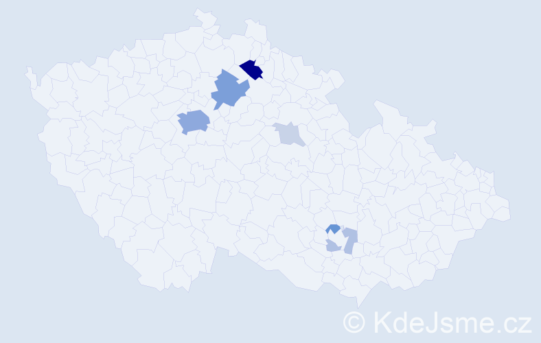 Příjmení: 'Teterya', počet výskytů 27 v celé ČR