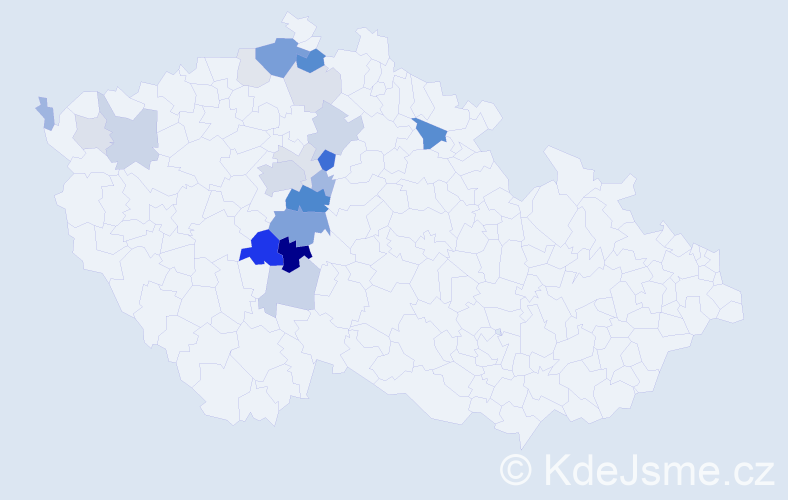Příjmení: 'Tlamicha', počet výskytů 67 v celé ČR