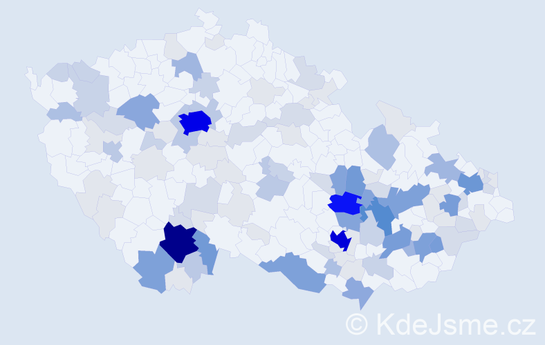 Příjmení: 'Korčáková', počet výskytů 432 v celé ČR