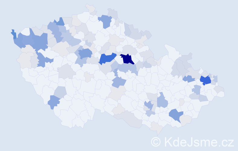 Příjmení: 'Gašpar', počet výskytů 437 v celé ČR