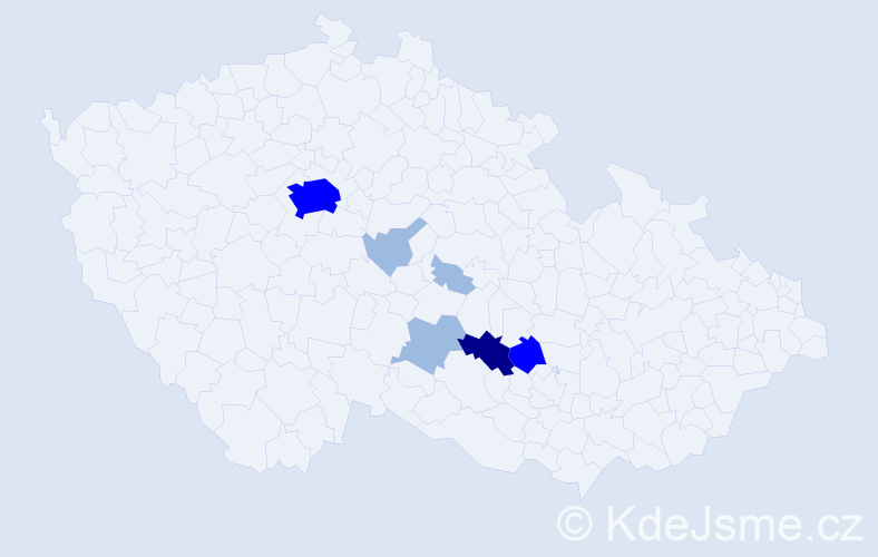 Příjmení: 'Datínská', počet výskytů 13 v celé ČR