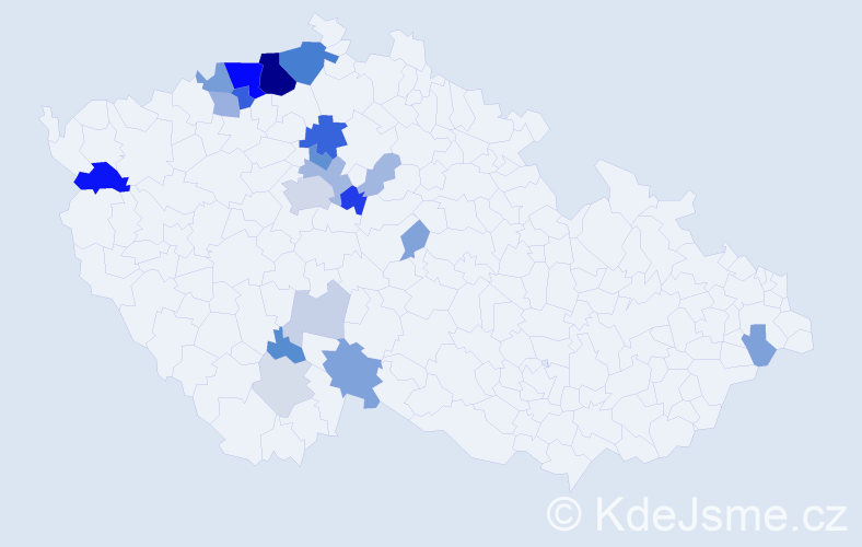 Příjmení: 'Zajanová', počet výskytů 66 v celé ČR