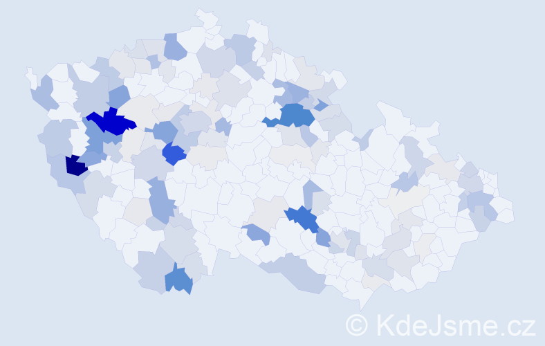 Příjmení: 'Kozová', počet výskytů 501 v celé ČR