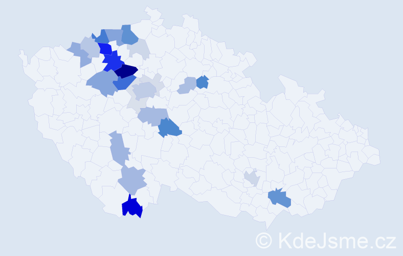 Příjmení: 'Vykouk', počet výskytů 112 v celé ČR