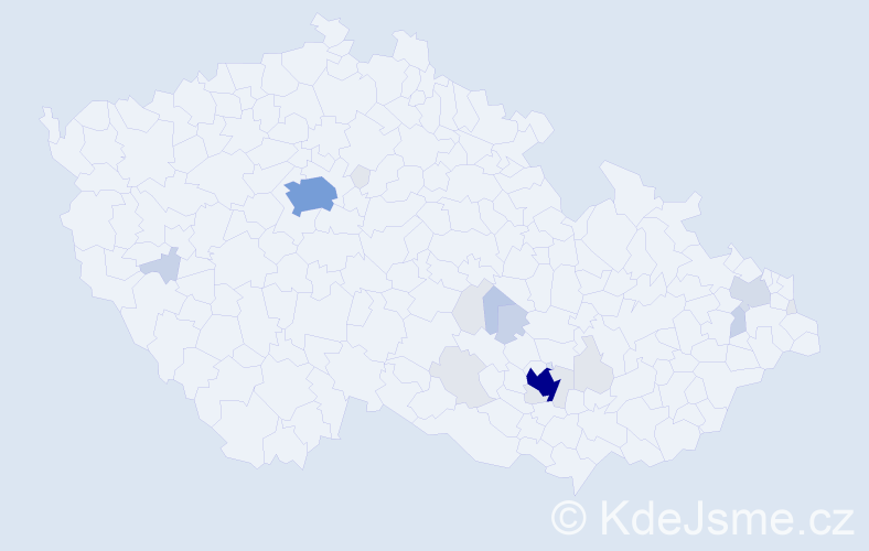 Příjmení: 'Zábršová', počet výskytů 68 v celé ČR