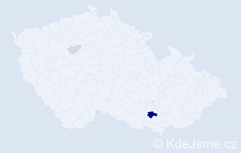 Příjmení: 'Gáčová', počet výskytů 6 v celé ČR