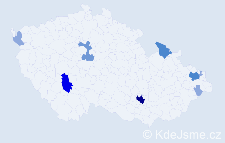Příjmení: 'Rutta', počet výskytů 24 v celé ČR