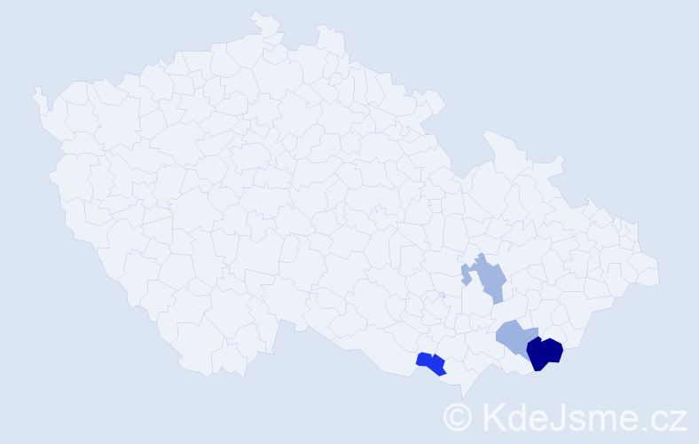 Příjmení: 'Řešetka', počet výskytů 14 v celé ČR