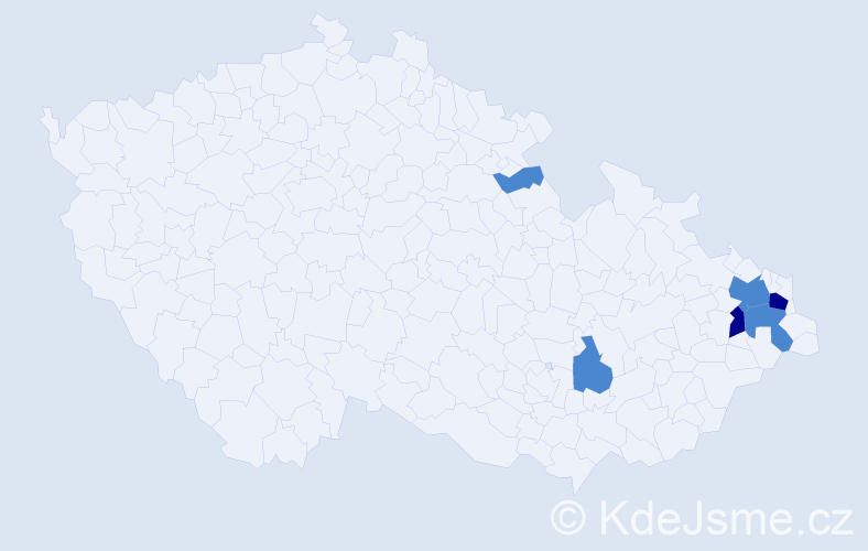 Příjmení: 'Morčinko', počet výskytů 10 v celé ČR