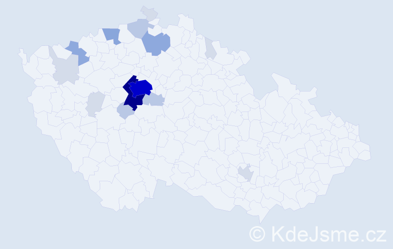 Příjmení: 'Volešák', počet výskytů 55 v celé ČR