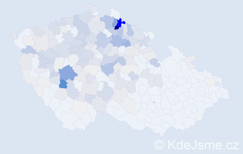 Příjmení: 'Šourková', počet výskytů 649 v celé ČR