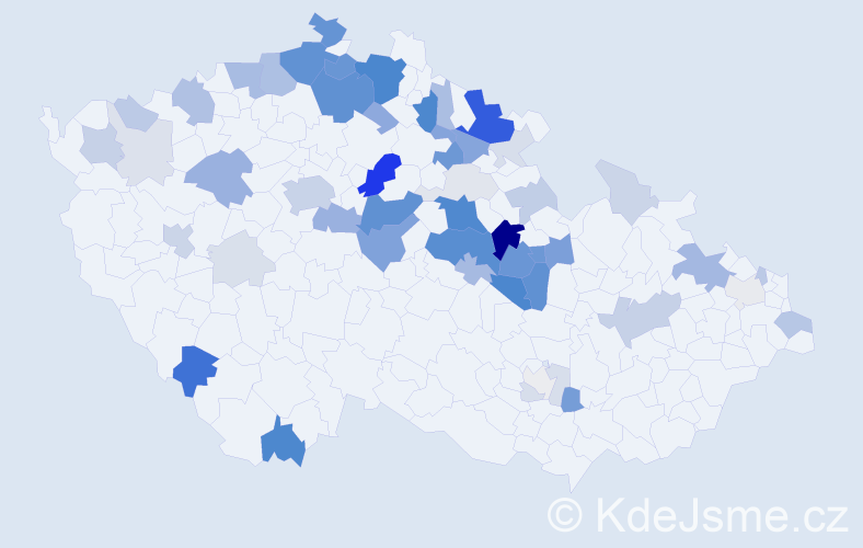 Příjmení: 'Košnar', počet výskytů 201 v celé ČR