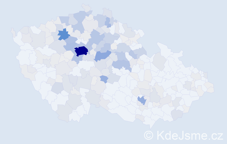 Příjmení: 'Krupka', počet výskytů 907 v celé ČR