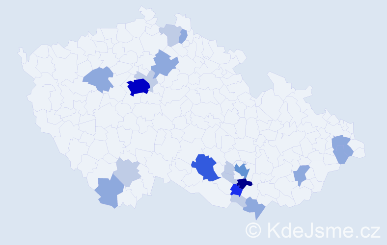 Příjmení: 'Saitlová', počet výskytů 58 v celé ČR