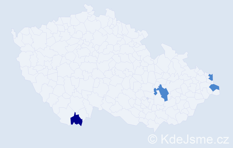 Příjmení: 'Mainková', počet výskytů 6 v celé ČR