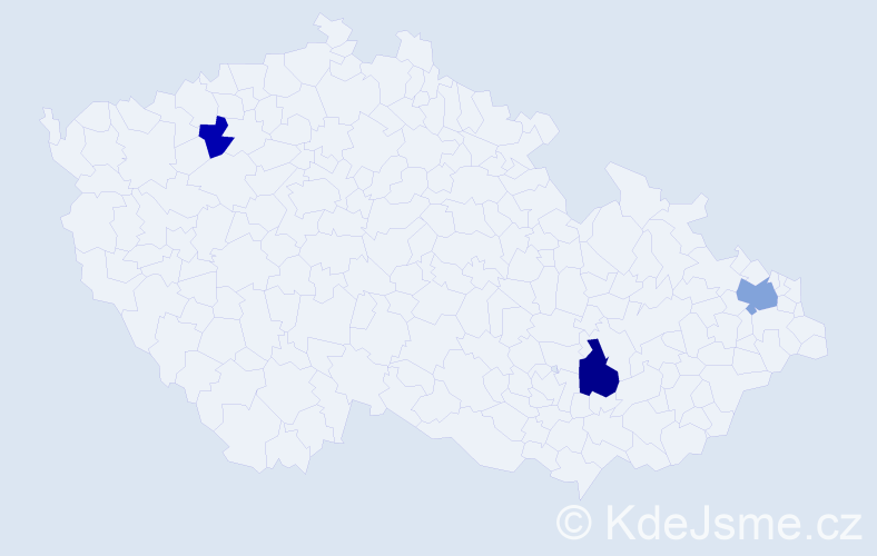 Příjmení: 'Bajs', počet výskytů 5 v celé ČR