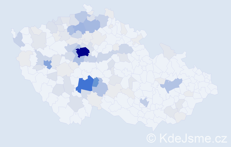 Příjmení: 'Markvart', počet výskytů 360 v celé ČR