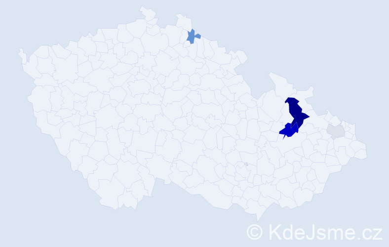 Příjmení: 'Mikulanin', počet výskytů 18 v celé ČR