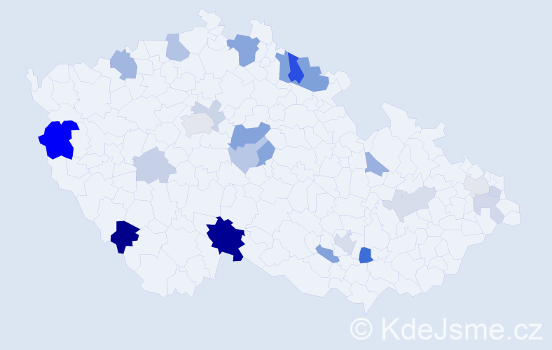 Příjmení: 'Sklenárová', počet výskytů 51 v celé ČR