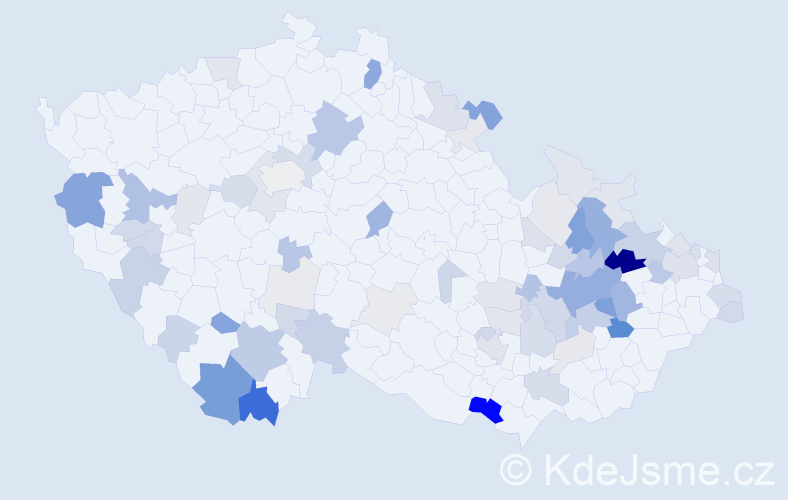 Příjmení: 'Bejdák', počet výskytů 196 v celé ČR
