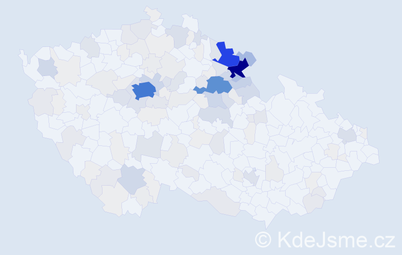Příjmení: 'Prouza', počet výskytů 686 v celé ČR
