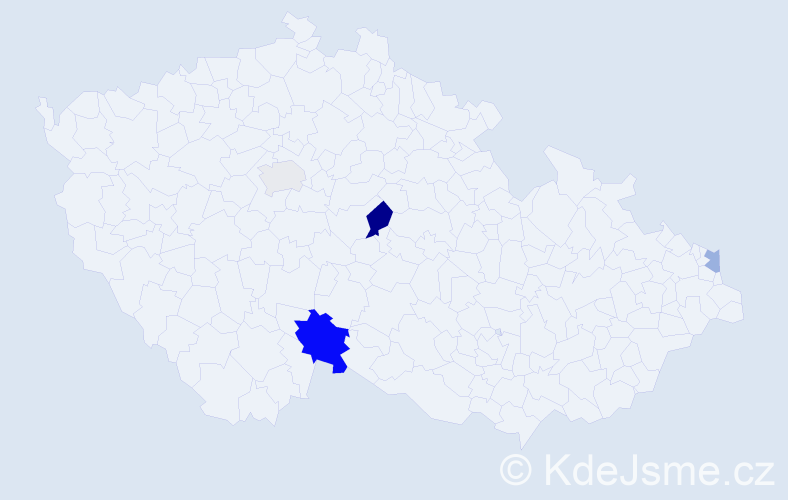 Příjmení: 'Miščik', počet výskytů 7 v celé ČR