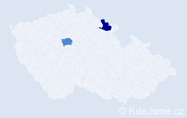 Příjmení: 'Kajzner', počet výskytů 6 v celé ČR