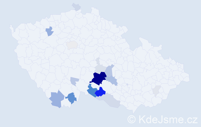 Příjmení: 'Záškoda', počet výskytů 66 v celé ČR