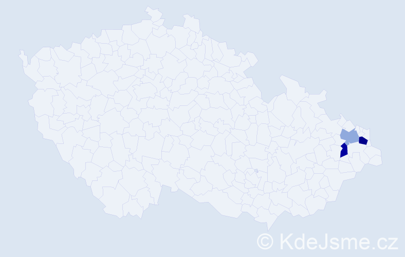 Příjmení: 'Csabi', počet výskytů 12 v celé ČR